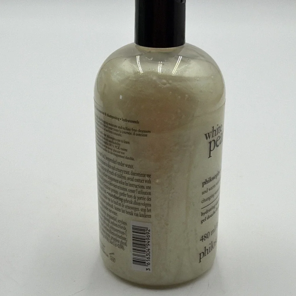 PHILOSOPHY Shimmering WHITE PEAR Hydrating Shower Gel Bath Shampoo 16oz New